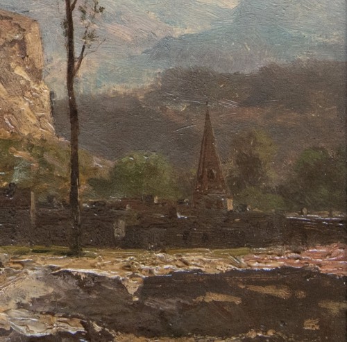 19th century - Antoine Ponthus-Cinier (1812 -1885)  - View of Crémieu