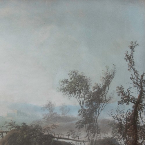 Jean-Baptiste Pillement (1728 - 1808) - Pêcheurs près d'une cascade - Louis-Philippe