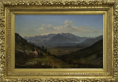 Pierre BONIROTE (Lyon, 1811 - Orliénas, 1891), Animated landscape (1876)