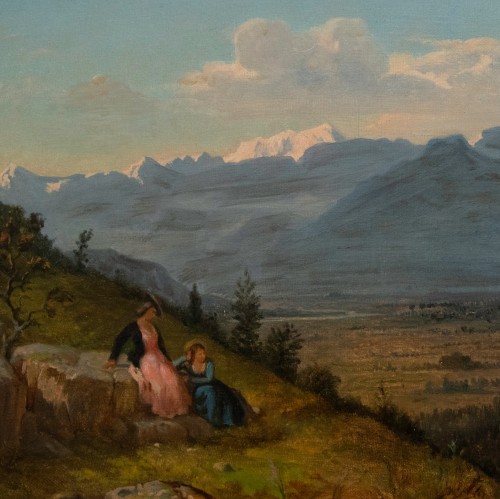 19th century - Pierre Bonirote (1811-1891),  Women at Twilight (1876)