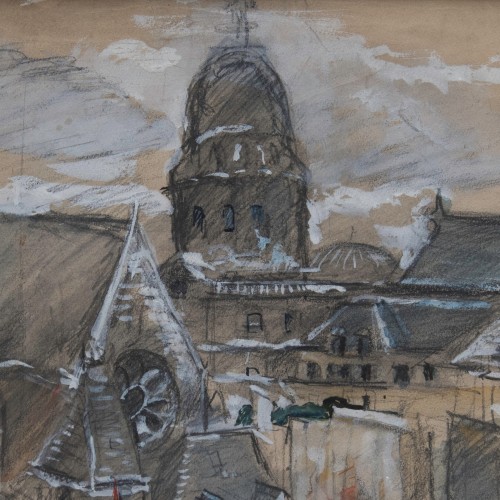 Émilie Charmy (1877 - 1974), Vue du Panthéon (Paris) - Tableaux et dessins Style Art nouveau