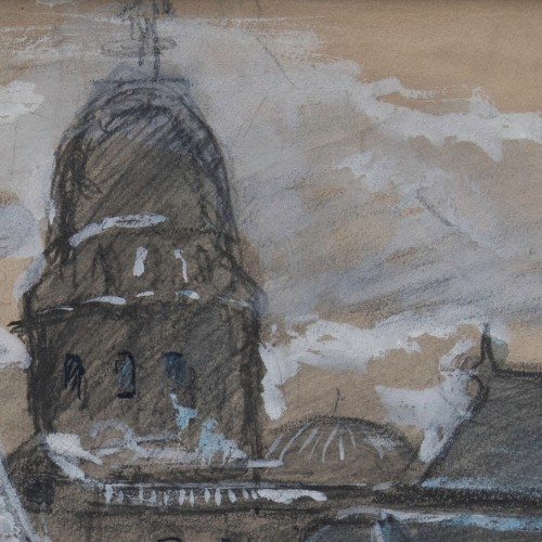 Tableaux et dessins Dessin, Aquarelle & Pastel - Émilie Charmy (1877 - 1974), Vue du Panthéon (Paris)