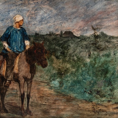 Adolphe Appian (1818 -1898)  - The peasant on his mule - 