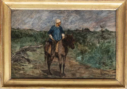19th century - Adolphe Appian (1818 -1898)  - The peasant on his mule