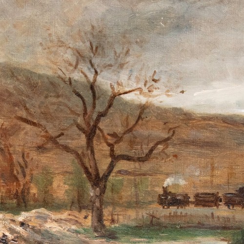 Adolphe Appian (1818 - 1898)  -  The little train  - Paintings & Drawings Style Napoléon III