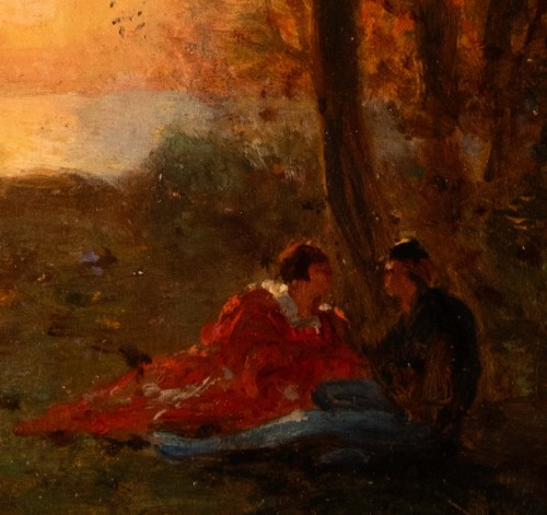 Félix François Georges Philibert Ziem, Crépuscule - Tableaux et dessins Style Napoléon III