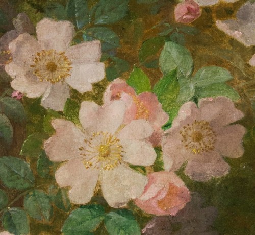 Tableaux et dessins  - Jules Ferdinand Médard (1855 – 1925), L'églantier