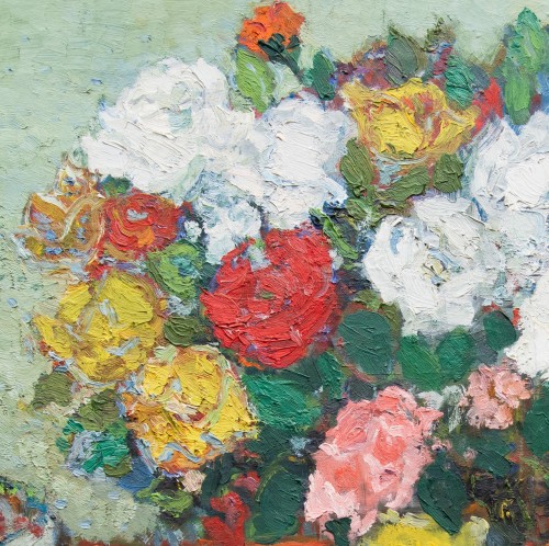 Jean Fusaro (1925) Bouquet de roses - Années 50-60