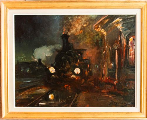 Louis Beysson (1856 - 1912) Locomotive At The Station Lyon-mouche - Paintings & Drawings Style Napoléon III