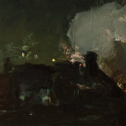 Antiquités - Louis Beysson (1856 - 1912) Locomotive At The Station Lyon-mouche