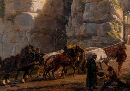 Paintings & Drawings  - Jean Antoine DUCLAUX (1783 - 1868) The First Passage of the Italian Stagec