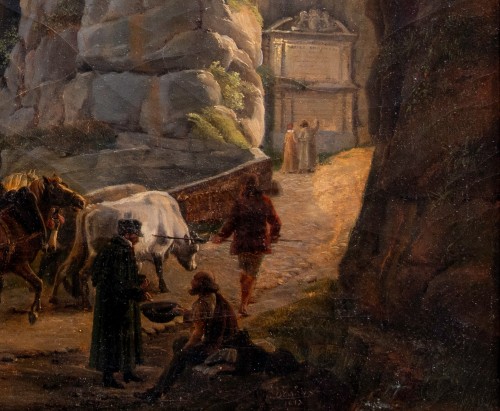 Antiquités - Jean Antoine DUCLAUX (1783 - 1868) The First Passage of the Italian Stagec