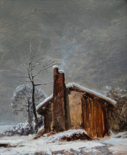 Paintings & Drawings  - Fleury CHENU (1833–1875) Winter Landscape in Bresse