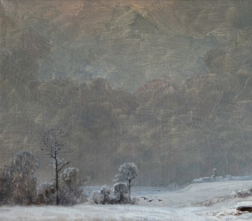 Fleury CHENU (1833–1875) Winter Landscape in Bresse - Napoléon III
