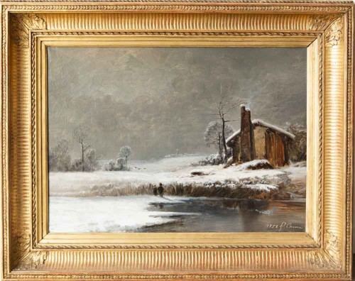 Antiquités - Fleury Chenu (1833–1875), Paysage de Bresse en hiver