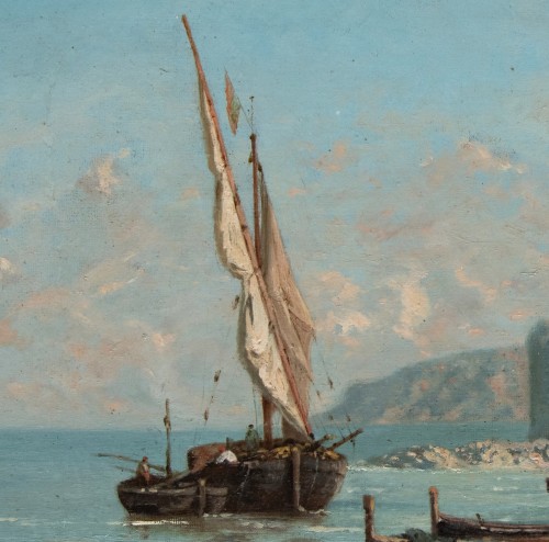 Paintings & Drawings  - Antoine Ponthus-cinier (1812-1885), The Rock Seen From The Beach Of Capri (