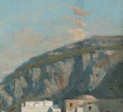 Antiquités - Antoine Ponthus-cinier (1812-1885), The Rock Seen From The Beach Of Capri (