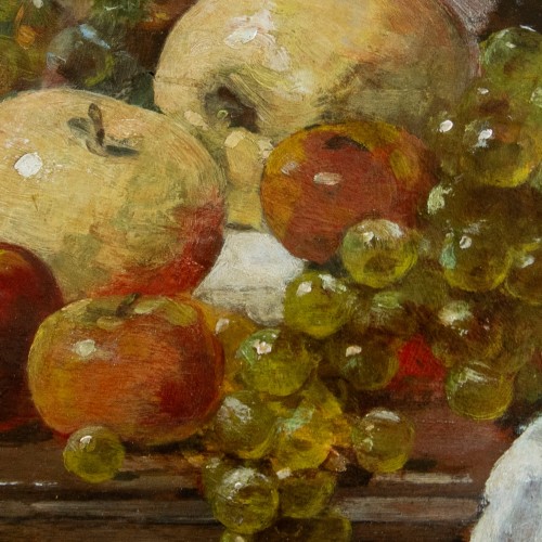 François Vernay (1821-1896), Still Life With Apples And Grapes - 