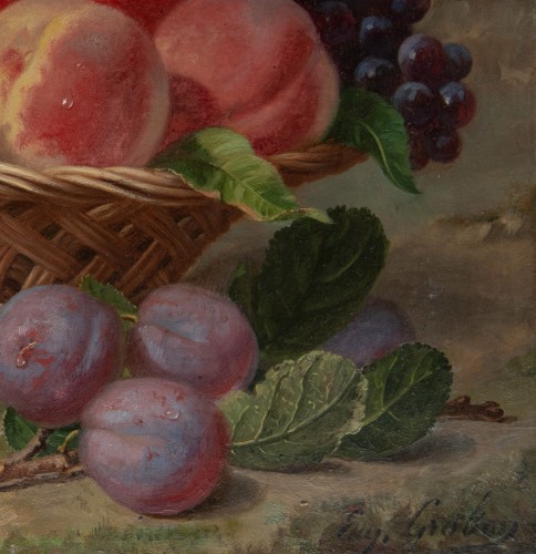 Eugène GROBON (1820–1878), Still Life Basket of Fruit - Napoléon III