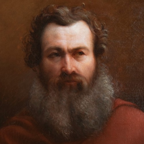 Paintings & Drawings  - Claude-Baptiste Tailleur (1823–1891), Study of a Man with a Grey Beard-1861