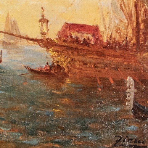 19th century - Félix Ziem (1821–1911),Sunrise in front of Piazzetta, Doge’s Palace, Venice