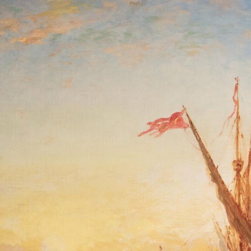 Antiquités - Félix Ziem (1821–1911),Sunrise in front of Piazzetta, Doge’s Palace, Venice