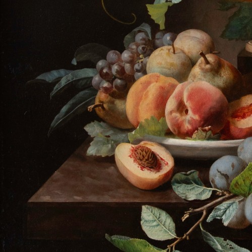 Paintings & Drawings  - Jean-louis Bonthoux (1828-1875) Still Life With Pomegranate, Peaches,...