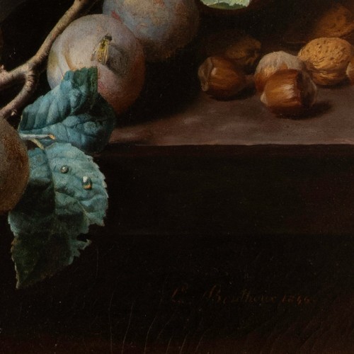 Jean-louis Bonthoux (1828-1875) Still Life With Pomegranate, Peaches,... - Louis-Philippe
