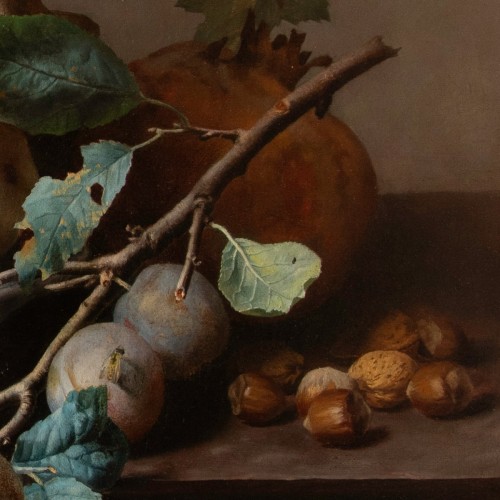 Louis-Philippe - Jean-louis Bonthoux (1828-1875) Still Life With Pomegranate, Peaches,...