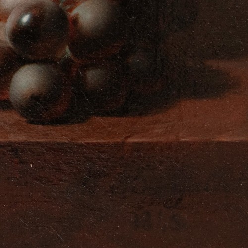 Jean-baptiste Gallet (1820–1848), Still Life With Grapes On A Marble Table - Restauration - Charles X