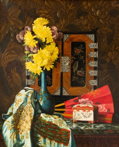 Pauline VALLÉE (XIX e- ?), Composition aux chinoiseries et japonaiseries, 1888