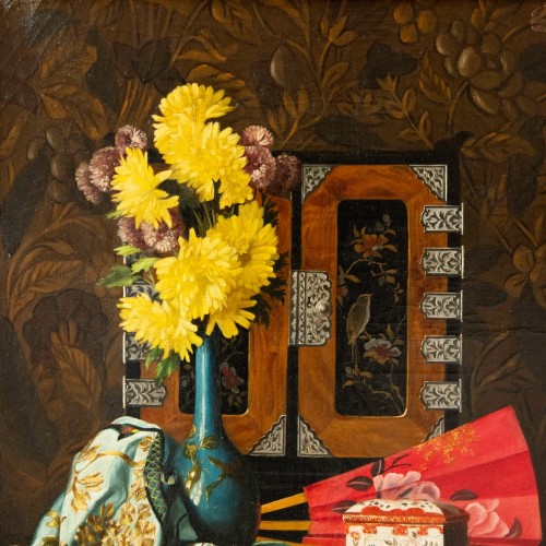 Pauline VALLÉE (XIX e- ?), Composition aux chinoiseries et japonaiseries, 1888 - Napoléon III