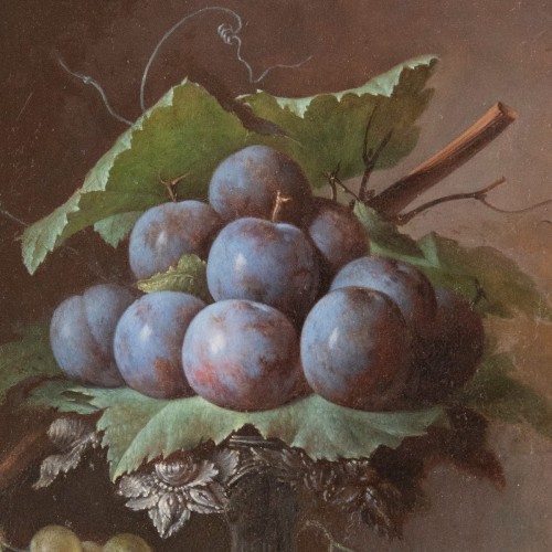 Paintings & Drawings  - Augustin Alexandre Thierriat (1789 - 1870), Still Life With Grapes And Plum