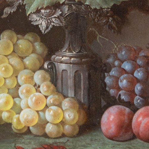Augustin Alexandre Thierriat (1789 - 1870), Still Life With Grapes And Plum - Napoléon III