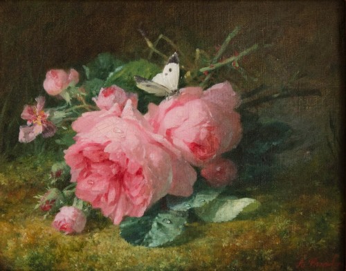 André Perrachon (1828 - 1908), Scattering Of Roses 
