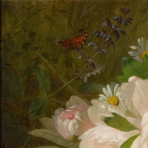 Jules Ferdinand Médard (1855-1925), White Peonies And Butterfly Flight,1889 - 