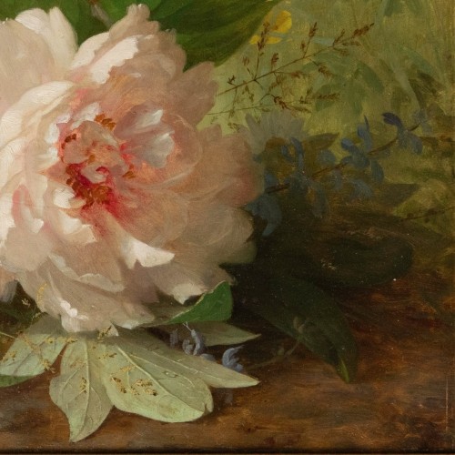 Jules Ferdinand Médard (1855-1925), White Peonies And Butterfly Flight,1889 - Napoléon III