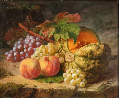 Anthelme Eugène Grobon (1820 - 1878), Still Life With Fruits 