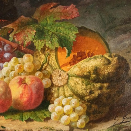 Anthelme Eugène Grobon (1820 - 1878), Still Life With Fruits  - 
