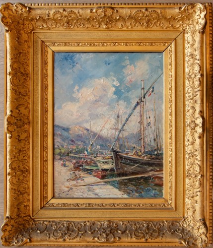 Emile Noirot (1853 – 1924), Le port de Toulon (1901) - Tableaux et dessins Style 