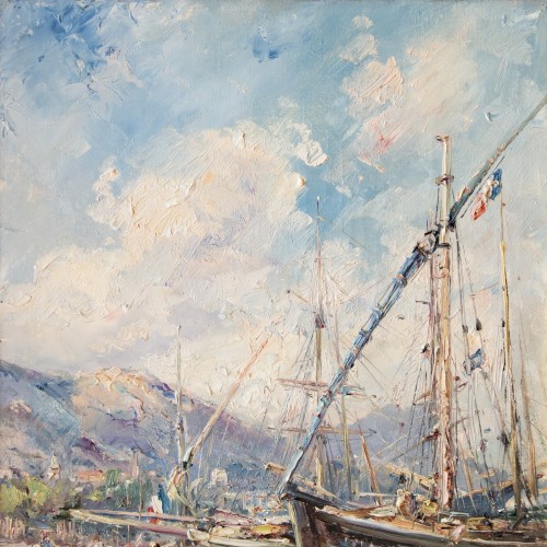 Emile Noirot (1853 – 1924), Le port de Toulon (1901) - Tomaselli Collection