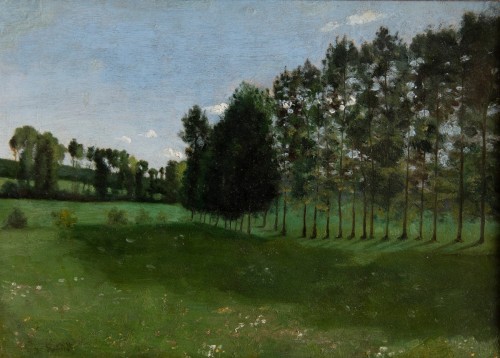 Jean-Baptiste Camille Corot (1796-1875) Row of Poplars in Normandy, 1840/45