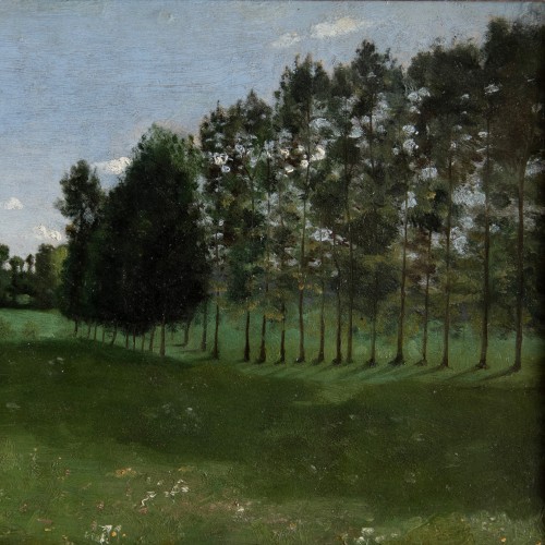 Jean-Baptiste Camille Corot (1796-1875) Row of Poplars in Normandy, 1840/45 - 