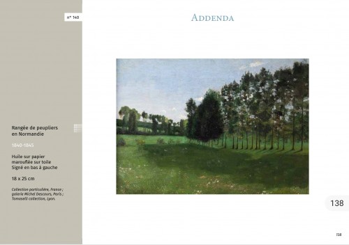 19th century - Jean-Baptiste Camille Corot (1796-1875) Row of Poplars in Normandy, 1840/45