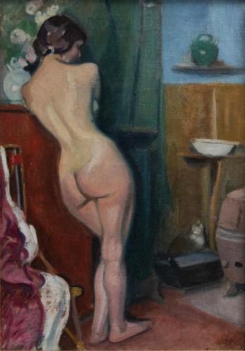 Jean PUY (1876 – 1960), Nu de dos, 1914 - Tableaux et dessins Style Art nouveau