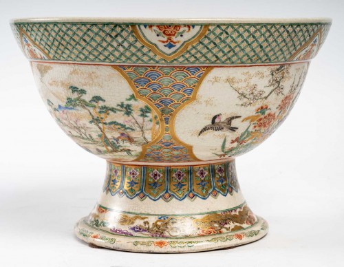 Grande coupe en porcelaine sur pied-douche de Kyoto - Arts d