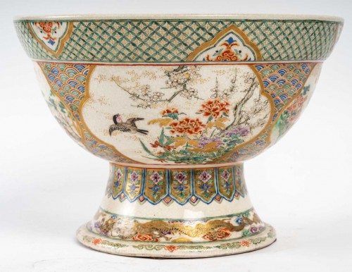 Grande coupe en porcelaine sur pied-douche de Kyoto - 