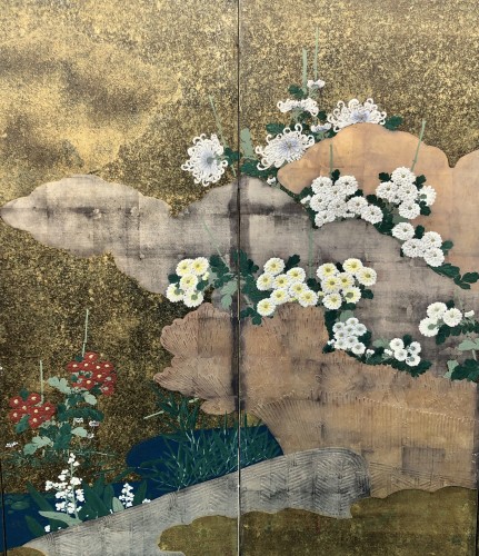 Asian Works of Art  - Japanese 6-panel screen - Rimpa shool style