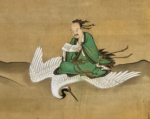 Paravent japonais à 6 panneaux par Kano Tanshin (1653-1718) - Arts d