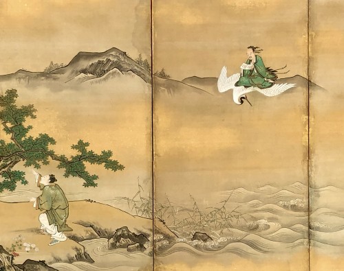 Paravent japonais à 6 panneaux par Kano Tanshin (1653-1718) - 